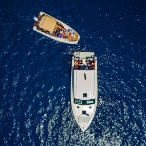 Speed boats, aerial view